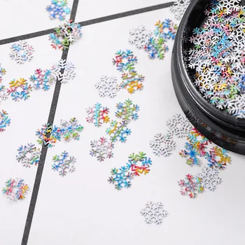 1 Boca Božićni Dizajn Nail DIY Pahulje Metalne Šljokice Zimi Snijeg Za Nokte koji se Prelijeva Pahuljice Ukras Za Nokte