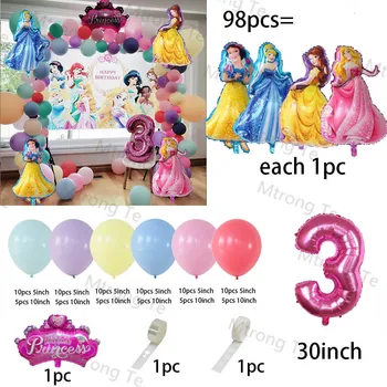 1 Komplet Balone Iz Folije Disney Princeze Broj 1-9 Гирлянда Luk Kit Lateks Balona Za Djevojke Na Dan Rođenja Dječji Tuš Večernje Dekori Pokloni
