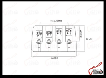1 Komplet Kvalitetnih gitara Family Bass Bridge Za 4 Nizove električnih bas Krom (#0823) NAPRAVLJEN U KOREJI
