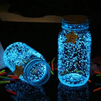10 g Večernje DIY Fluorescentna Super Sjajne čestice Fluorescentni Pigment Svijetle Šljunka Srebrna Pijesak Sjajni u Mraku Pjeskovita u Prahu