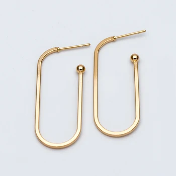 10 kom. Zlatne naušnice-roze 38x14 mm, Jednostavnih Geometrijskih naušnice, Komponente za uho žice 