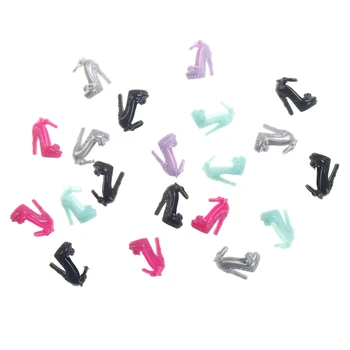 10 Parova Modni Šarene Sandale Kopija Crystal Cipele Na Visoku Petu Cipele Za Lutke Pribor Za Odijevanje Haljina Rekvizite Vruće Miješanih