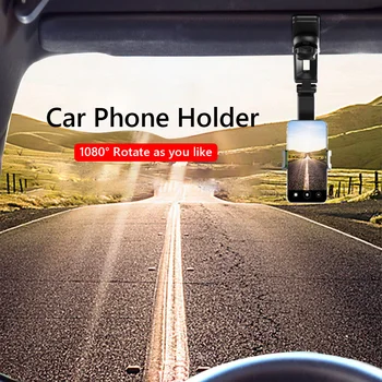 1080 Rotacija Auto Spona Štitnik Za sunce Držač Mobitela Univerzalni Držač za Telefon iPhone XS GPS retrovizor Stalak za Automobil Mobilni Spona