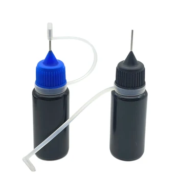 10шт 10 ml Stisnuti Praznu Crnu Plastičnu Bocu-Iv Metalne Kape Za Igle Plastični Kontejner E Liquid Bočica