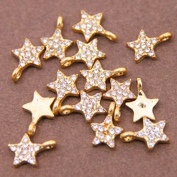 10шт 13*9 mm Metalni Cink Legura MINI Umetnut rhinestones Pentagram (Zvijezda Privjesci Za Izradu Nakita i Nakit Pribor