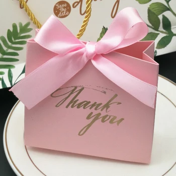 10шт Pink Ispis Robe Pakiranje Vjenčanje bombonijeru Torba Za Čokolade Kutija Male Dekoracije Pakiranje Ukras Božićni domjenak Supplie