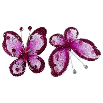 10шт Plumcolor mrežaste žice leptir sjaj gorski kristal leptir milina za vjenčanje zanat Stranke DIY Ukras 5,2 x 5,6 cm