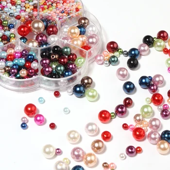 1150 kom./kor. 3-12 mm Imitacija ABS Biserne Perle Kit Okrugli Slobodan Perle Za Izradu Nakita Setovi DIY Narukvica Perles Za Djecu