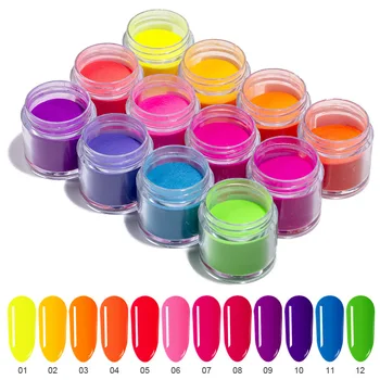12 Boja Fluorescentno neonski građevinski Akril prah za обмакивания nokte Sjajni pigment 10 ml / Premium Dip Powder - ED176 - Fluorescentno