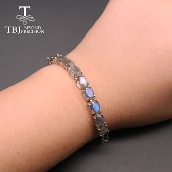 17ct prirodni Plavi Лабрадорит Narukvica ovalni 6*8 mm 9 kom je pravi indijski dragulj 925 sterling srebra nakit za žene odjeća