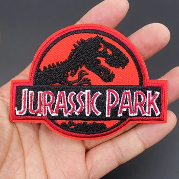 1pc Crvena Dinosaur Jurassic Park Ručni Rad Daska za Нашивки Vezeni Ikone Naljepnice za Tkanine Ruksak DIY Pribor