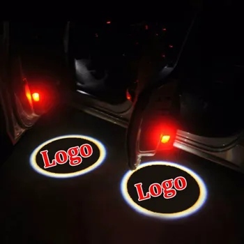 2 KOM. Led Auto-Luz Porta Bem-vindo Para Audi Para VW Logotipo Da Marca Projetor Cortesia Santo Sombra 3D Stil