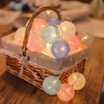 20 LED Pamučne Ball Vijencima Gudačkih Svjetla Božićna Bajka Poučan Žice za Odmor Vjenčanja, Božićni domjenak, Uređenje Doma