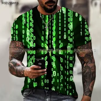 2022 Godišnje Branded Ljetna Muška majica Kratkih Rukava Tech Swirl Digitalni podaci 3D Ispis Muška t-shirt Harajuku Moderan Vanjski odijevanje