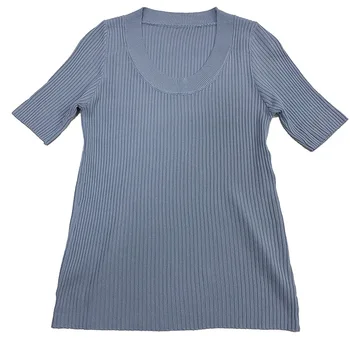 2022 Ins Nove Ljetne Ženske Pletene Majice s okruglog izreza, Tanke ljetne majice, Ženska majica za djevojčice