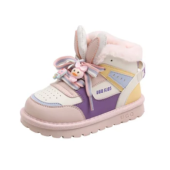 2022 Nove Zimske Cipele Za djevojčice Toplo Plišani Dječje Casual Cipele i Slatka Rabbit Na Mekim Cipelama Modne Dječje Cipele