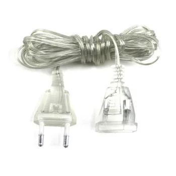 220 Na Transparentan Produžni kabel za Napajanje 3 M 5 M EU Gudački Kabel Ac Adapter Standardni Kabel Prekidača Led Svjetiljka na Božić, Novu Godinu, Gudački Lampa