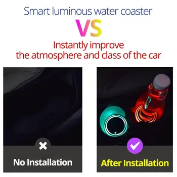 2X Auto Led Držač za Automobil Unutrašnjost Kupole Lampa USB Držač Za Pića Protuklizni Tepih Proizvod Svjetiljka u Boji Atmosferski Svjetla