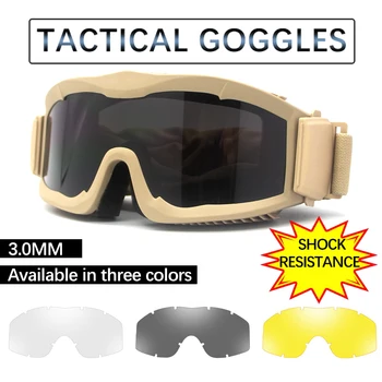 3 Leće Vojne Bodove Za Gađanje, Taktičke naočale, Zaštitne Naočale Za Paintball, CS, Nezavisni Pucanje, Zaštitne Naočale, Zaštita od pijeska, UV
