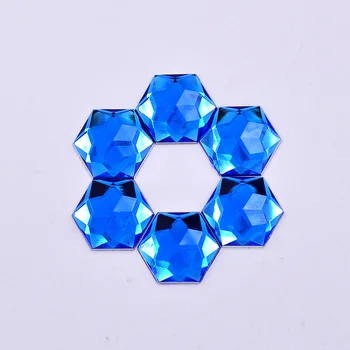 300шт 12 mm Flatback Rhinestones Plavih Dijamanata Oblog Neobične Kristale Šesterokutna Akril Kristalno Kamenje za Odjeću, Nakit Zanatske