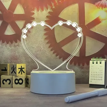 3D Akril Led noćno svjetlo Kreativno oglasnoj ploči Noćne Lampe za Spavaće sobe Valentinovo Svadbena Dekoracija Božićne Darove Za Rođendan