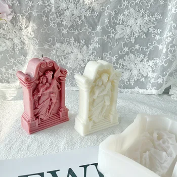 3D Ljubav Anđeo Silikonska Svijeća Kalup DIY Rimski Luk Par Oblik Oblik Proizvodnju Smole Sapun Kalup Poklon Za Valentinovo Home Dekor Obrt