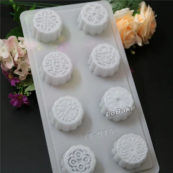 (5 kom./lot) Novi upis Kineski klasični uzorak cvjetni dizajn Plastični Čokoladni mali mjesečev kolač kalup za kolačiće za pečenje