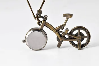 6033 Modni džepni sat biciklistička model Shi Ying džepni satovi retro muške i ženske privjesak ogrlica antičke džepni sat