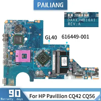 616449-501 Za HP Pavillion CQ42 CQ56 DAAX3MB16A1 616449-001 GL40 DDR2 Matična ploča Laptopa testirana je NORMALNO