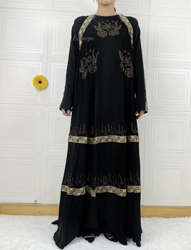 6XL Abayas Za Žene Elegantan Haljinu-Hidžab Dubai Turska Muslimansko Haljina-Hidžab Kaftan Marocain Sjajna Kamenje Kimono Islamska Odjeća