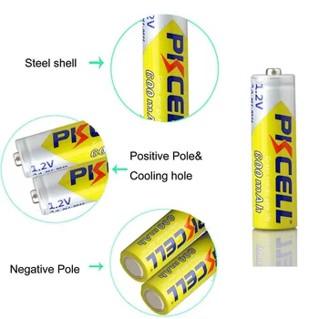 8 kom./2 kartice PKCELL AA baterija baterija baterija baterija Baterija NIMH 600 mah 1,2 Baterije Stvarni Kapacitet Za Digitalne Kamere