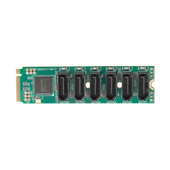 Adapter NVME ZA kartice za proširenje SATA Riser M2 NGFF M. 2 M Ključ za 6 lukama SATA3.0 HDD SSD Kontroler 6 GB SATA Multiplikator Više kartica