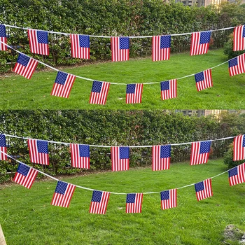 Aerlxemrbrae 6 m 20 kom./compl. 14 cm x 21 cm Američku Zastavu Niz Amerika SAD Bunting Banner male zastave SAD-string