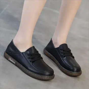 AIYUQI/Tenisice; Ženske cipele; Novo Jeseni 2023 godine; Лоферы od prave kože u britanskom stilu; ženske Cipele za djevojčice čipka-up Velike Veličine