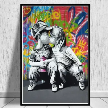 Banksy Pop Grafiti Umjetnost Platnu Plakata i Grafika Zabavne Ulične Apstraktne Slike Zidni Paneli za uređenje Doma Cuadros Salon