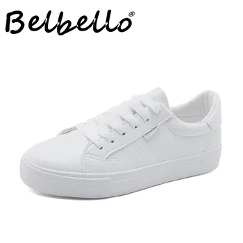 Belbello/voditelj prodaje 2019 godine; Bijele cipele; Gumene Нескользящие Prozračna cipele od umjetne kože; male Dimenzije 35-40; cipele za djevojčice; udobnu obuću