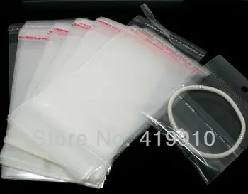 Besplatna dostava-200 kom. Prozirne samoljepljive plastične vrećice s rupom za vješanje 13,5x7 cm (raspoloživi prostor iznosi oko 9x7 cm) M00834