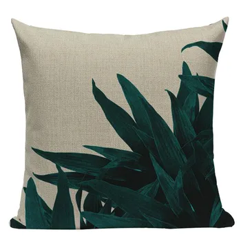 Biljka torbica za jastuk tropske džungle zeleno lišće home kauč ukrasni jastuci kvadratnom lana print custom jastuci 45 cm x 45 cm