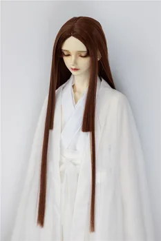 BJD lutaka perika pogodan je za 1-3 1-4 1-6 veličine bjd djevojka periku duge kose s prosječnom пробором ravnu kosu tri noža pribor za lutke