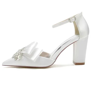 Blok peta ženske cipele vjenčanje Atlas, dijamanata zašiljeni čarapa pumpe, štikle za Vjenčanje college/помолвка/večer/prom