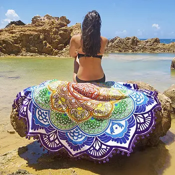 Boem Mandala Kićanka Na Plaži Tijekom Cijele Tapiserija Hipi Bacanje Cijele Yoga Mat Ručnik 10