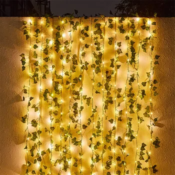 Božićna svjetla dekoracije za dom 2022 ukrašavanje Umjetnih biljaka je bršljan lišće vinove lažni loze za uređenje DIY LED
