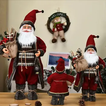 Božićna Tema Party Potrepštine Ružičasto-Crvenu Odoru Djeda Mraza Lutka Ukrašavanje Božićne Darove Blagdanski Ukras