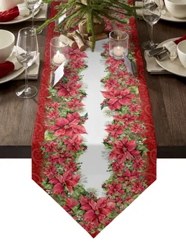 Božićni Cvijet Poinsettia Društvene Trkači Božićna Dekoracija Stola Stolnjak Osnovna Vjenčanje Svečani Restoran Poklopac Površine