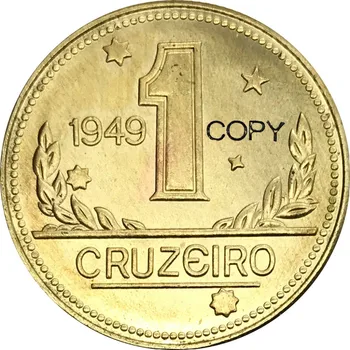 Brazilski Republika 1 крузейро 1949. godine Fotokopirni kovanice od mesinga, metala ili crvenog bakra