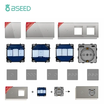 BSEED osjetljiv na Dodir Prekidača 1/2/3 Bande 1/2 Putu Zid Staklene Ploče Type-C, USB Priključak EU Snaga Outlest Funkcionalna Dijela DIY Kombinacija
