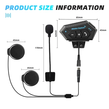 BT12 Bluetooth 5,0 Moto Kaciga Slušalice U uokvirenim Bežični Vodootporni Komplet za telefoniranje bez korištenja ruku Stereo Music Player Zvučnik za Moto