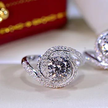 Choucong Donje Nakit-prsten 7 mm AAAAA cirkon cz 925 Sterling silver Cross Angažman Zaručnički Prsten Prsten za žene Vjenčanje
