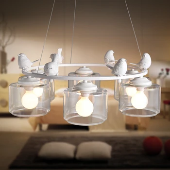 Creative staklena ptica viseće svjetiljke s jednom glavom ptica led privjesak lampa za blagovaona Restorani dućani Kafići 110 220