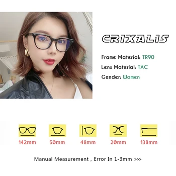CRIXALIS 2023 Novi Trendi računala Naočale Ženske Elitni Brand Dizajn Plavo Svjetlo Bloker Ženske Naočale UV400 Optički Okvira